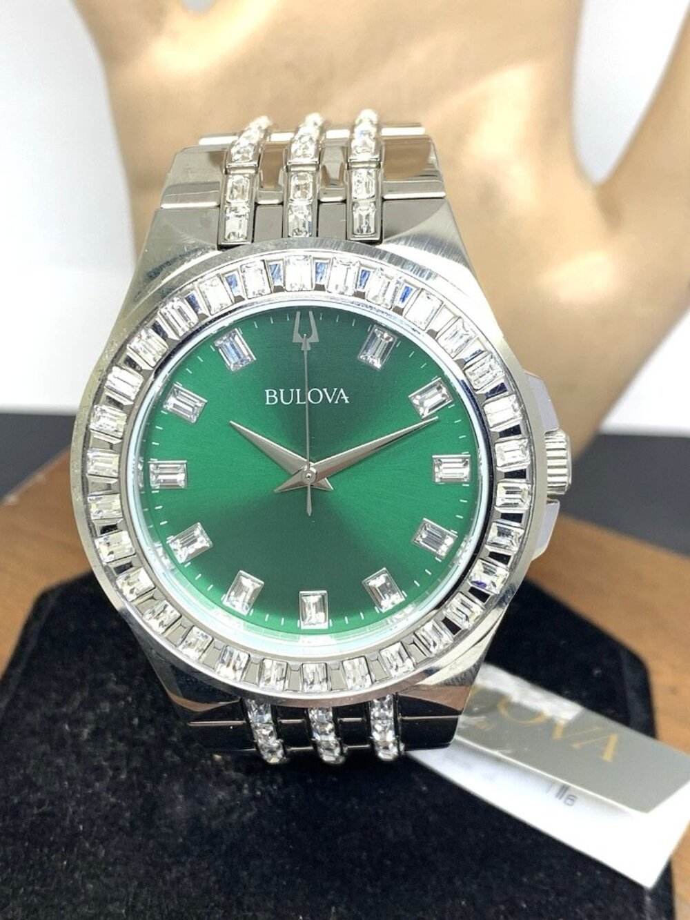 Bulova Men's Watch 96A253 Phantom Quartz Green Dial Steel Crystal Accent 42mm